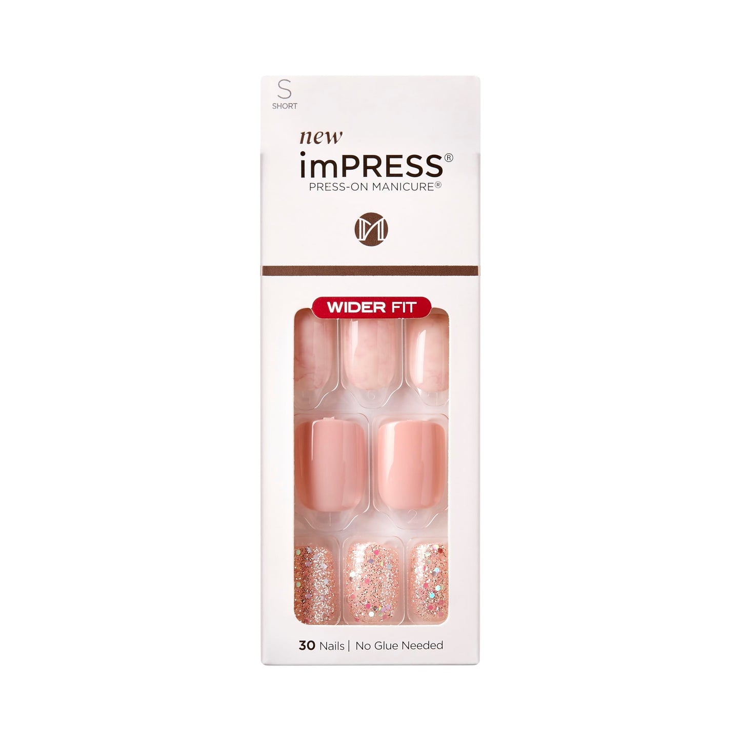 KISS imPRESS KISS imPRESS Press-On Nails Wider Fit False Nails Manicure Set, ‘Just a Dream', 30 Chip-Proof, Smudge-Proof Fake Nails