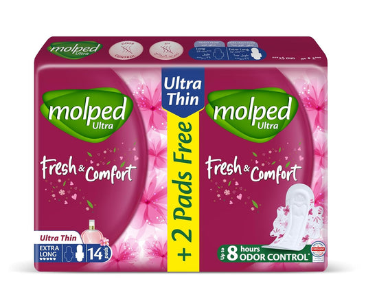 Molped Ultra - Fresh & Comfort - Value Pack - Extra Long - 14 Pads