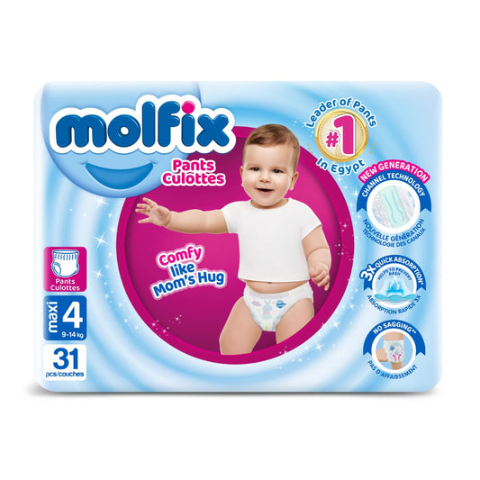 Molfix Pants Diapers - Twin Pack - Maxi Size 4-31 Pieces