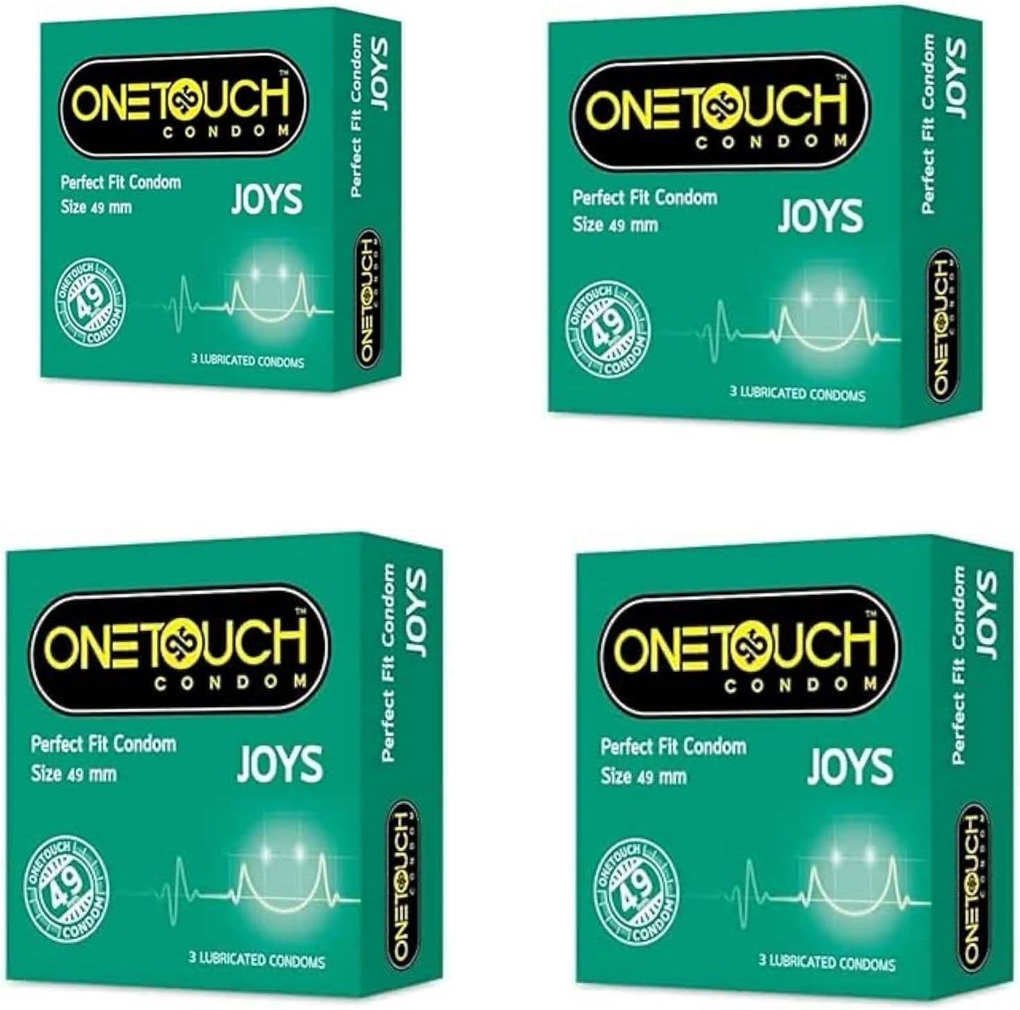 OneTouch One-Touch Joy perfect fit Condom size 49mm 4 Pack - 3 pieces per one.