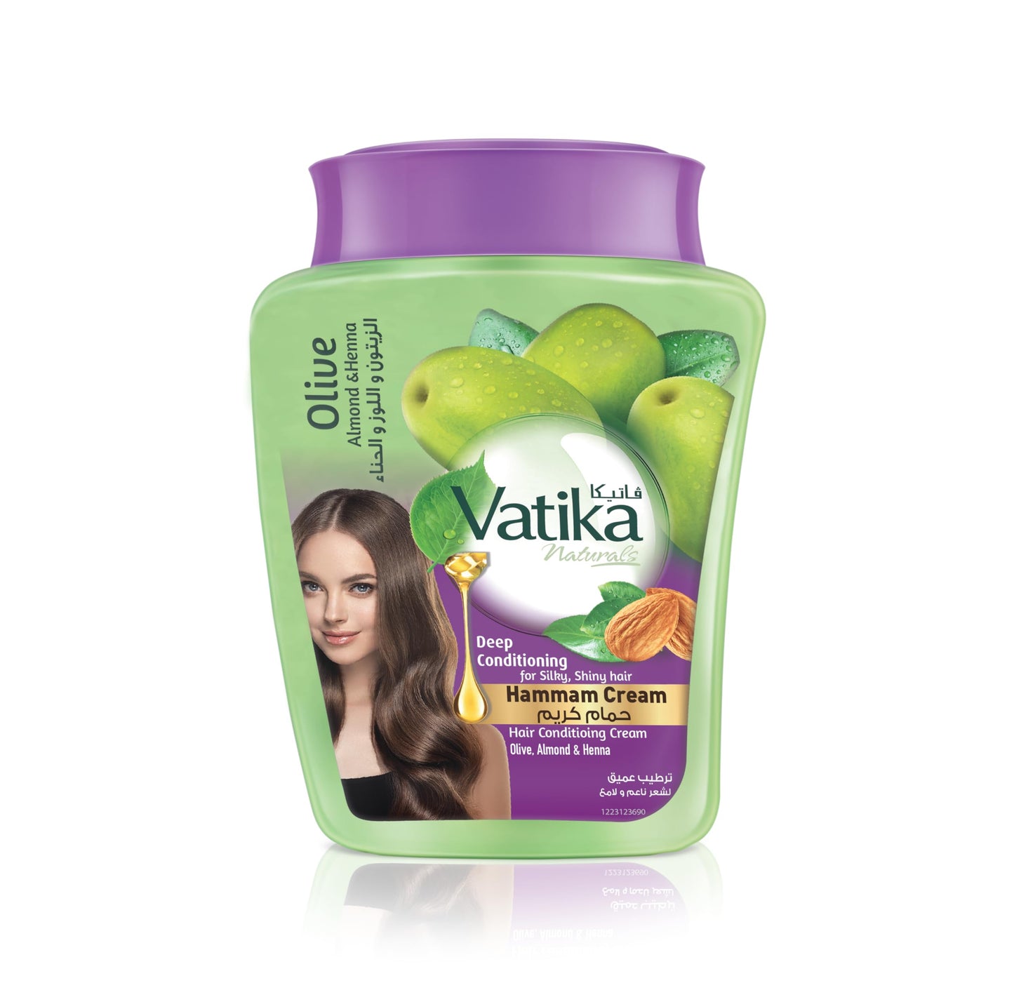 Vatika Naturals Deep Conditioning Hammam Cream (450g) | Natural Extracts of Olive, Almond and Henna | Promotes Silky and Shiny Hair