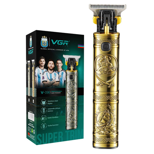 VGR V-096 Professional Hair Trimmer with Turbo Function & Metal Body | Runtime : 400 mins (Gold)