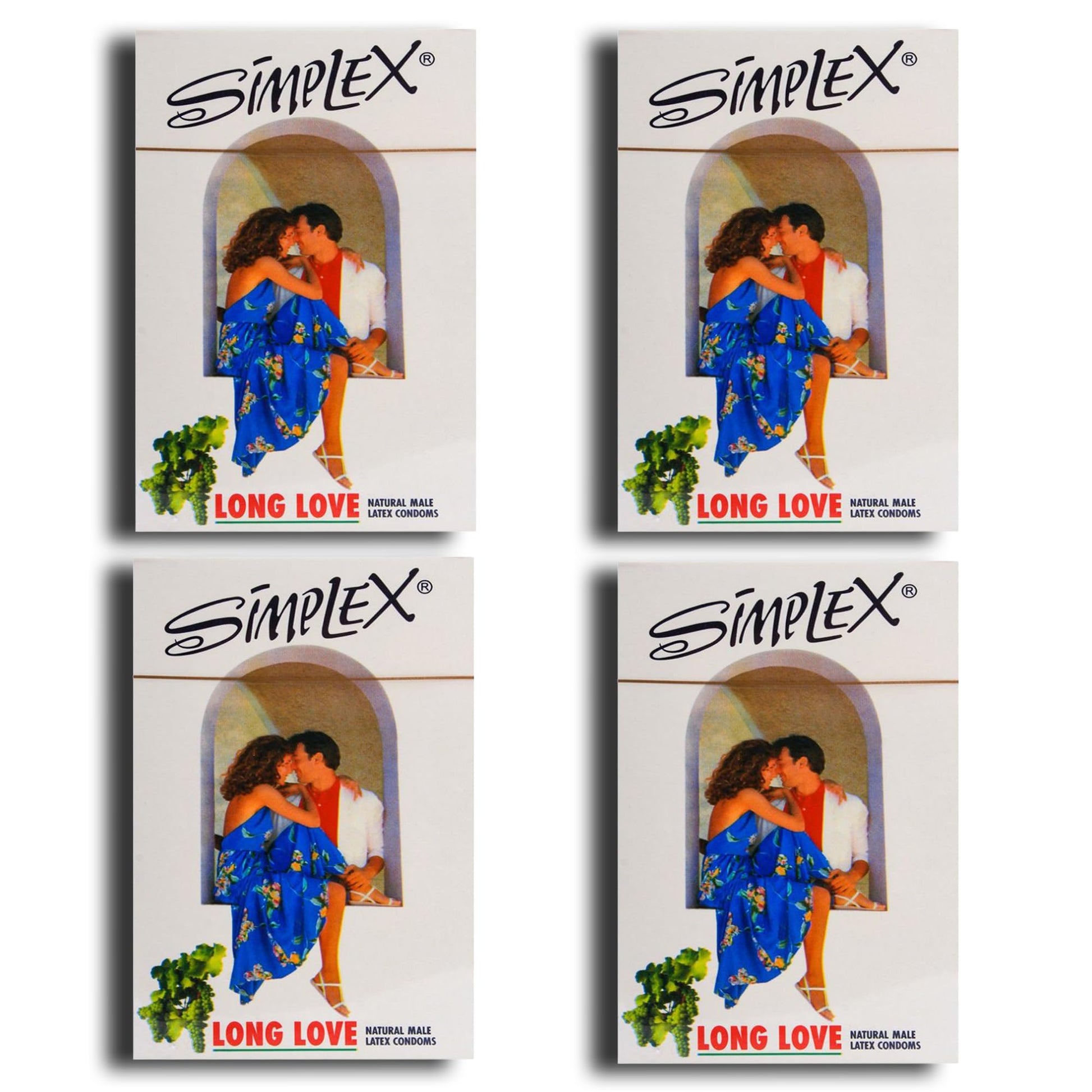 Simplex Long Love Natural Male Latex 4 Pack - 3pieces per one.