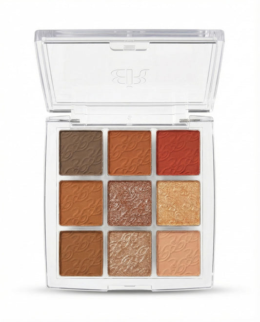 Rose Berry Luxe Eyeshadow Palette, 9 Colour Warm Neutral Tones with Matte and Shimmer Finishes, A