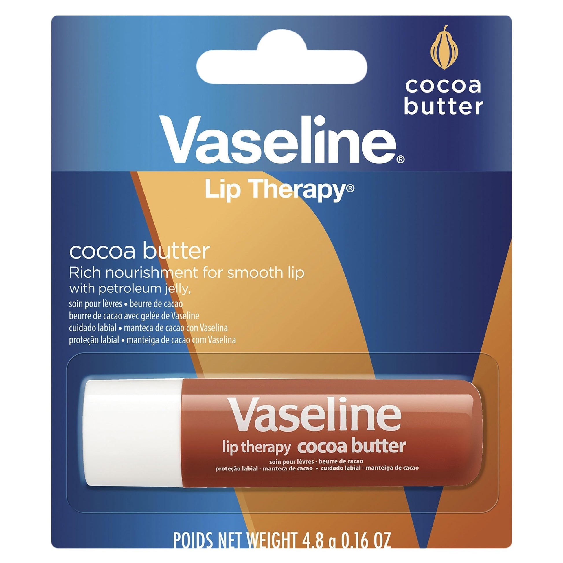 Vaseline Lip Therapy Stick Cocoa Butter with Petroleum Jelly for Soft Smooth Lips | Intensive Lip Repair Treatment 4.8g