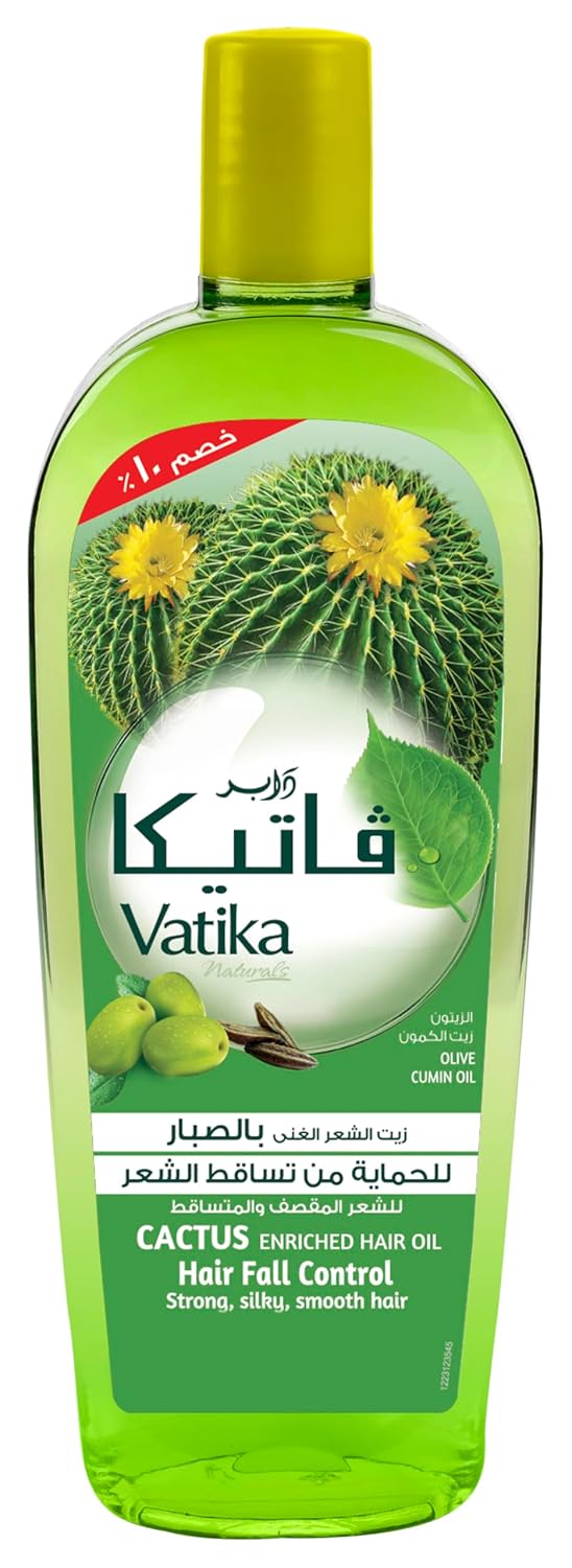 Vatika Naturals Cactus Anti-Hair Fall Oil (45mL) | Natural Extracts of Cactus, Olive and Cumin | Promotes Strong and Smooth Hair | Suitable for All Hair Types