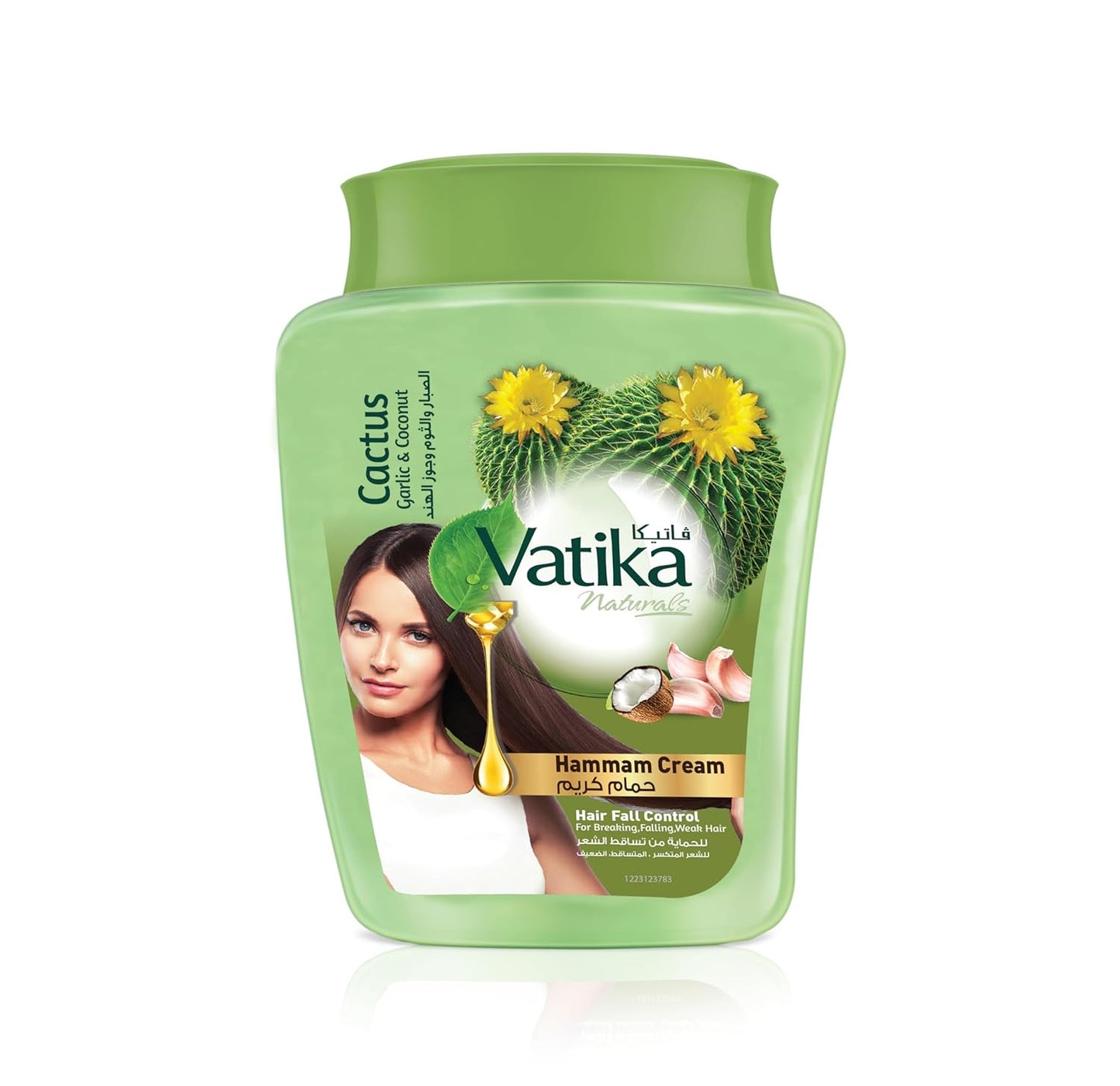 Vatika Naturals Anti-Hair Fall Conditioner Hammam Cream 225 g | Garlic, Cactus & Coconut | Strengthens & Nourishes Weak Hair