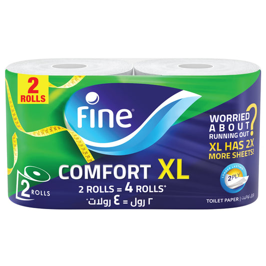 Fine Comfort XL - 2 Ply Toilet Tissue Paper - 2 Rolls