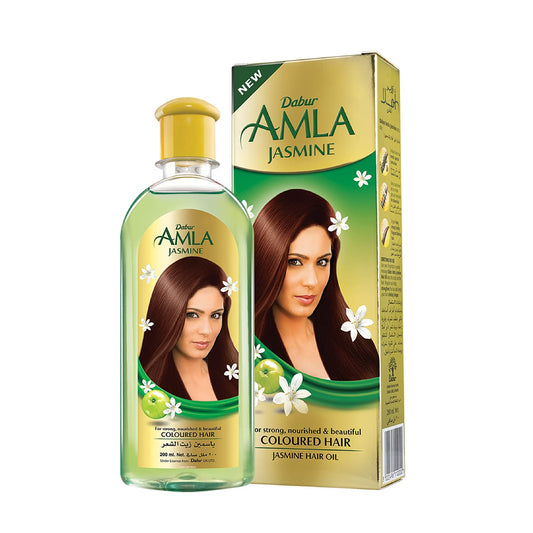 Dabur Amla Jasmine Hair Oil (270mL) + 10% OFF | Natural Extract of Jasmine, Rosemary, Amla | Nourishes Hair from Root to Tip | Protects Colored Hair