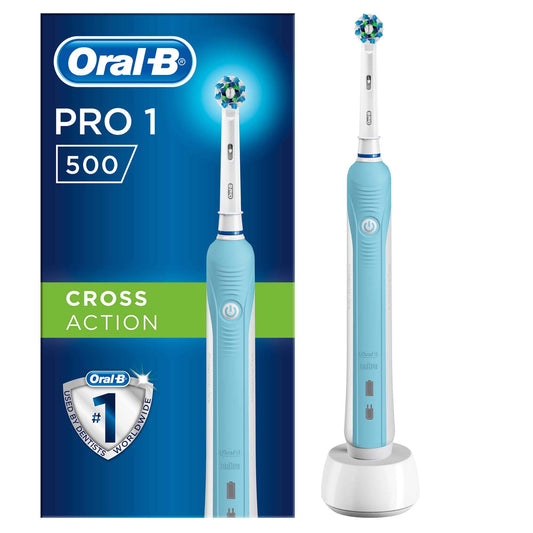 Oral-B Pro 500 Crossaction Electric Rechargeable Toothbrush Powered by Braun