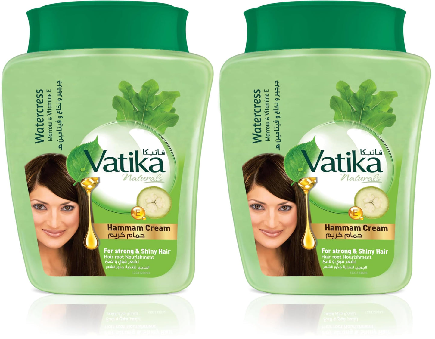 Vatika Naturals Watercress Hammam Hair Cream (225g) | Natural Extracts of Marrow and Vitamin E | Promotes Volume and Thick Hair Nourishment | For Men & Women (Pack of 2)