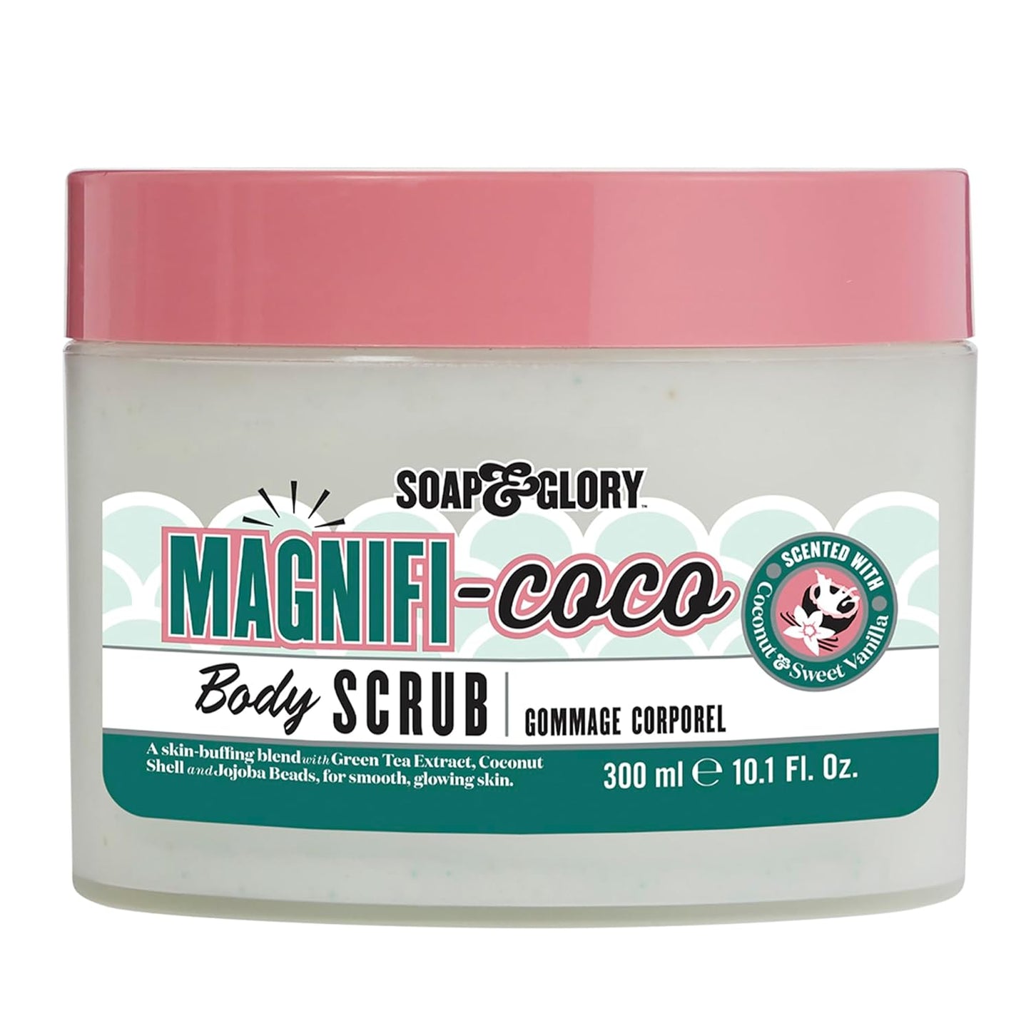 Soap & Glory Magnificoco Buff and Ready Coconut Body Scrub - Smoothing & Buffing Body Scrub - Coconut Scented Body Polish - Brightening with Green Tea Extract (300ml)
