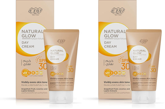 Eva Skin Care Natural Glow Day Cream with SPF 30ml 50 g (Pack of 2)