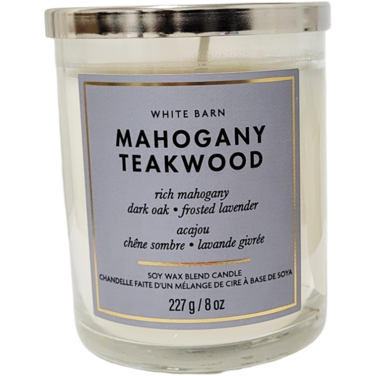 Bath & Body Works Single-Wick Soy Wax Blend Candle 227g - 40-Hour Burn Time (1-Pack, Mahogany Teakwood)