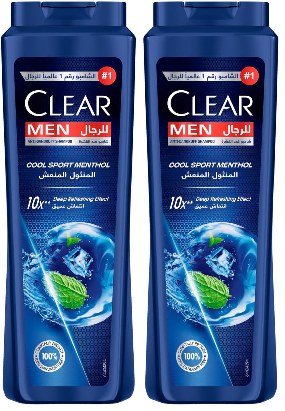 CLEAR Men Anti-dandruff Shampoo Cool Sport Menthol, 10x Deep Cooling with Ultra Performance Formula, 600ML (Pack of 2)