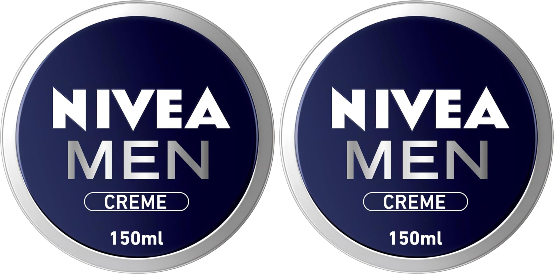 NIVEA MEN Face, Body & Hands Cream Moisturising, Tin 150ml (Pack of 2)