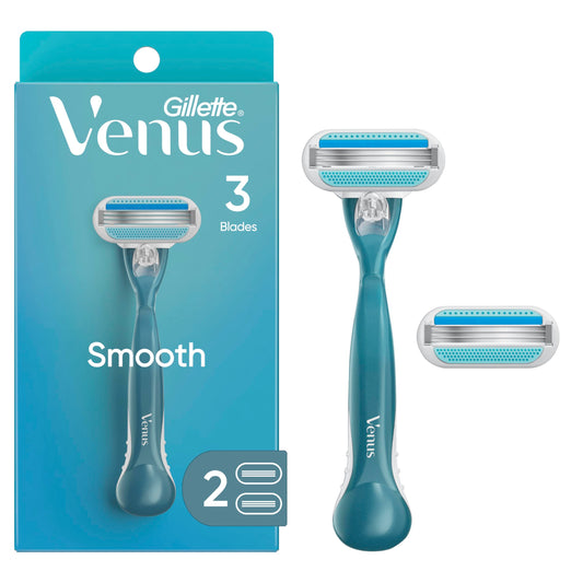 Gillette Venus Smooth Womens Razor, Includes 1 Handle, 2 Razor Blade Refills