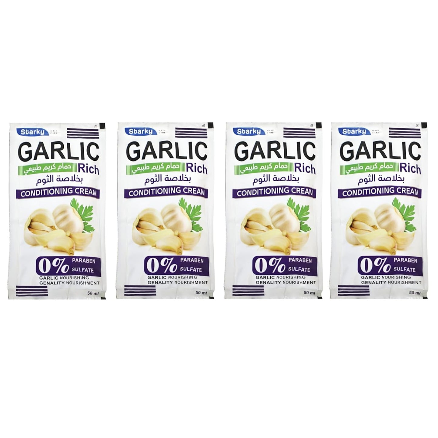 Starky Conditioning Cream With Garlic For All Hair 0% Paraben&Sulfate 50ml-4 Sheets