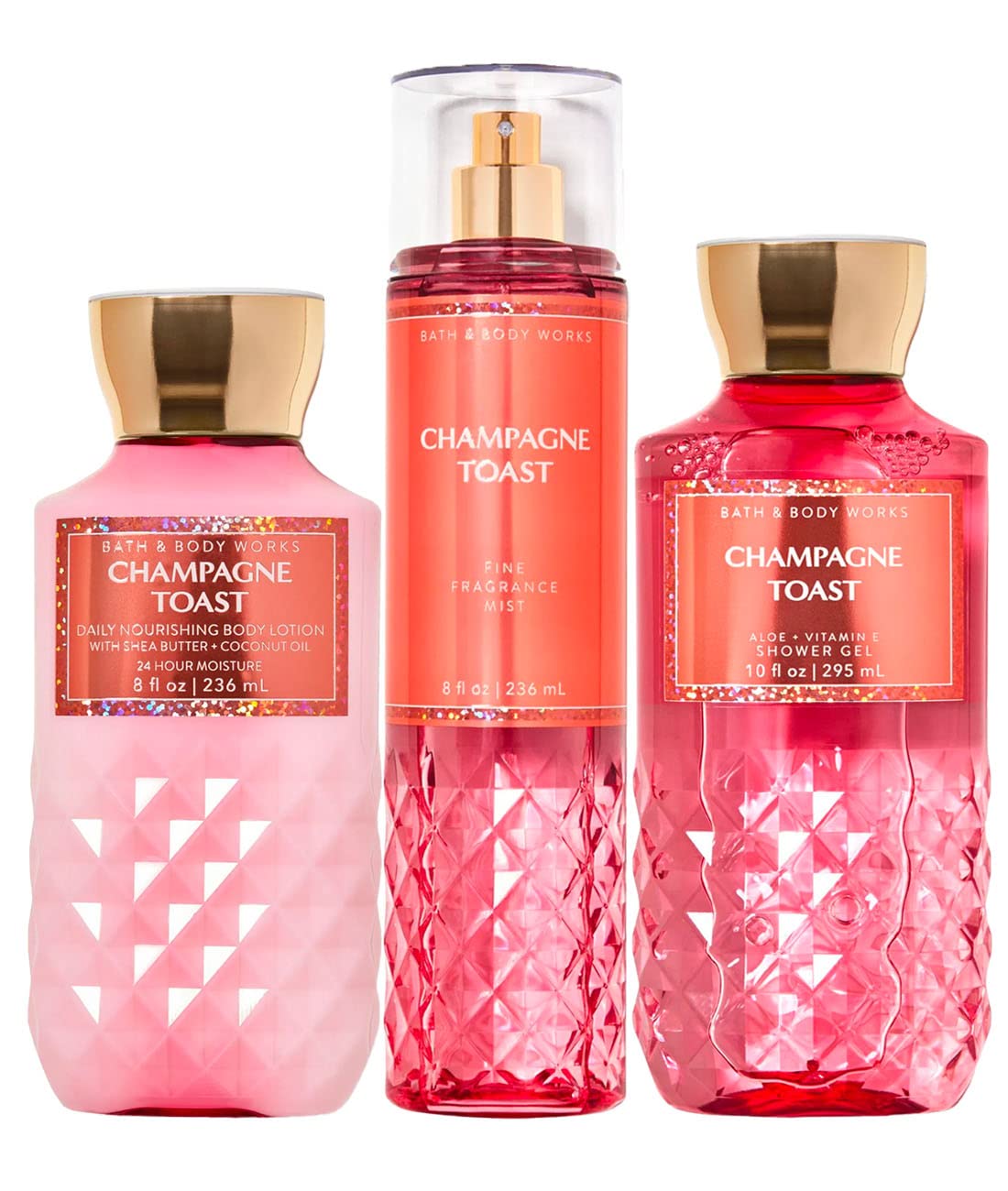 Bath & Body Works Champagne Toast - Daily Trio - Shower Gel, Fine Fragrance Mist and Ultra Soft Body Lotion