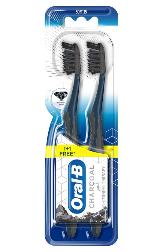Oral-B  whitening charcoal soft toothbrush(2 pieces)