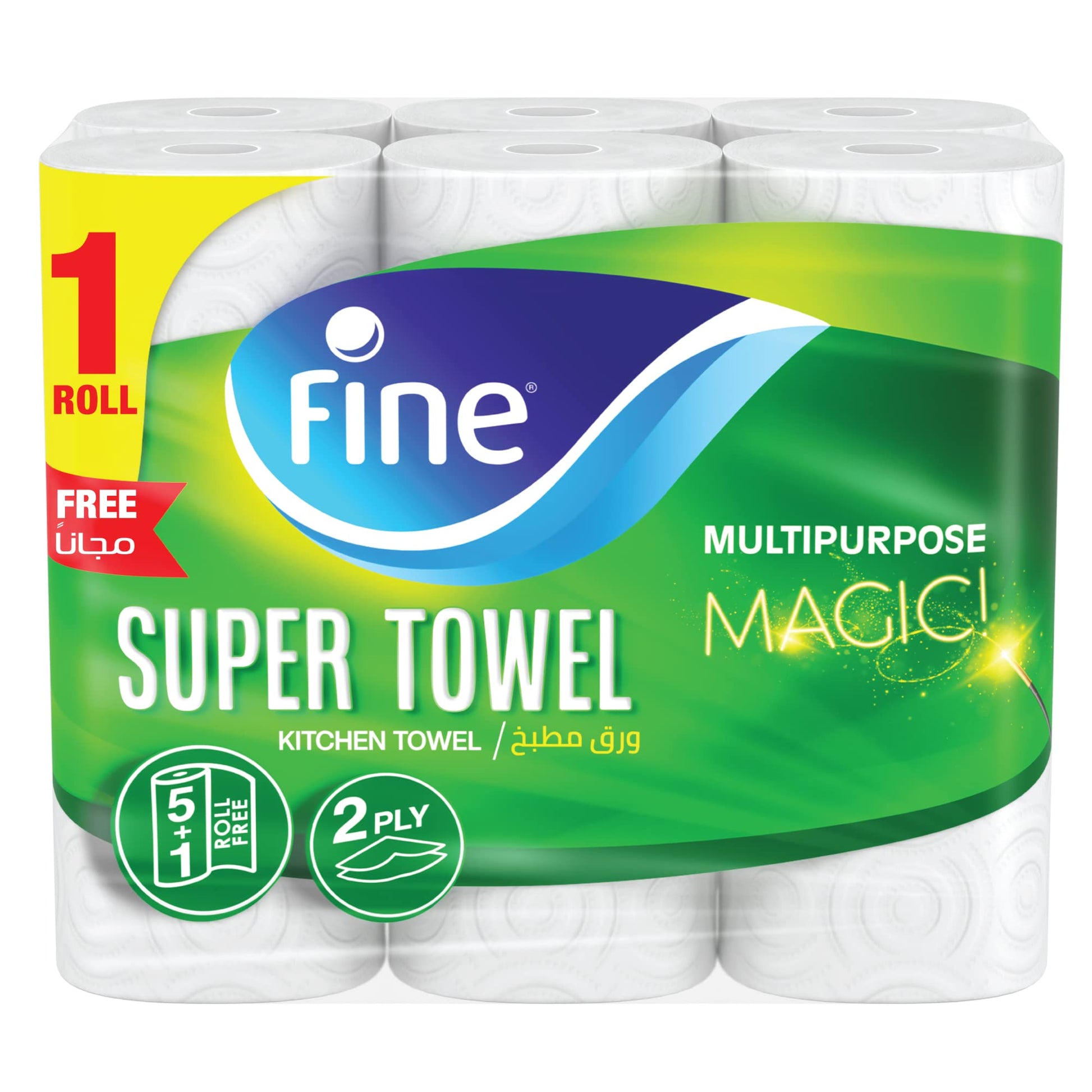 Fine Kitchen Tissue Paper kitchen towel, 2 layers 6 rolls