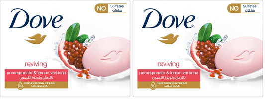 Dove Bar soap Reviving with Pomegranate, nourishes skin 1⁄4 moisturizing cream, 90G (Pack of 2)