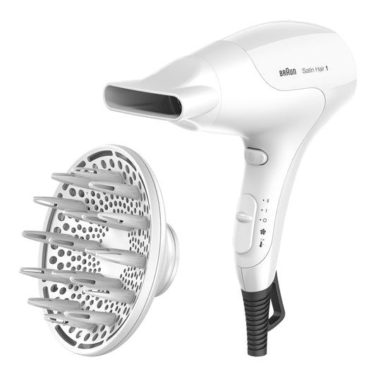 Braun Satin Hair 3 PowerPerfection hairdryer HD385 with ion function and styling nozzle, 2000 Watts