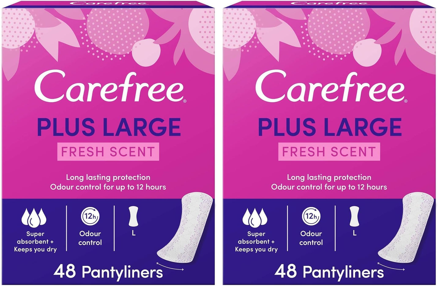 CAREFREE plus large panty liners, fresh scent - pack of 96
