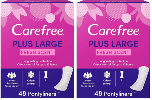 CAREFREE plus large panty liners, fresh scent - pack of 96