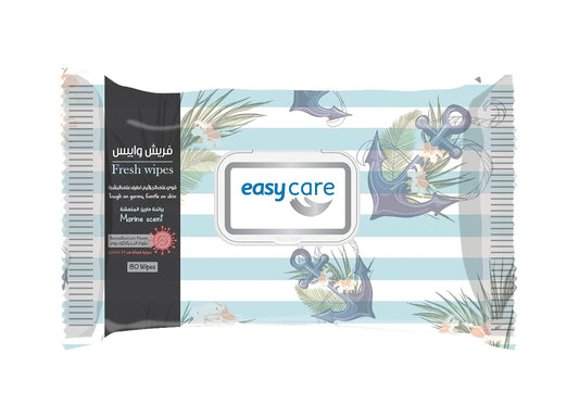 Easy Care Wet Wipes, Marine Scent, 80 Wipes