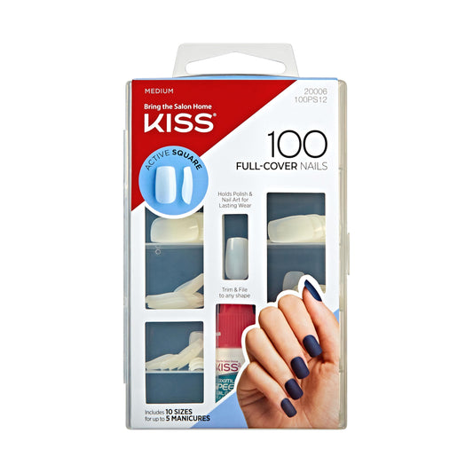 KISS nails 100 full cover nails - active square