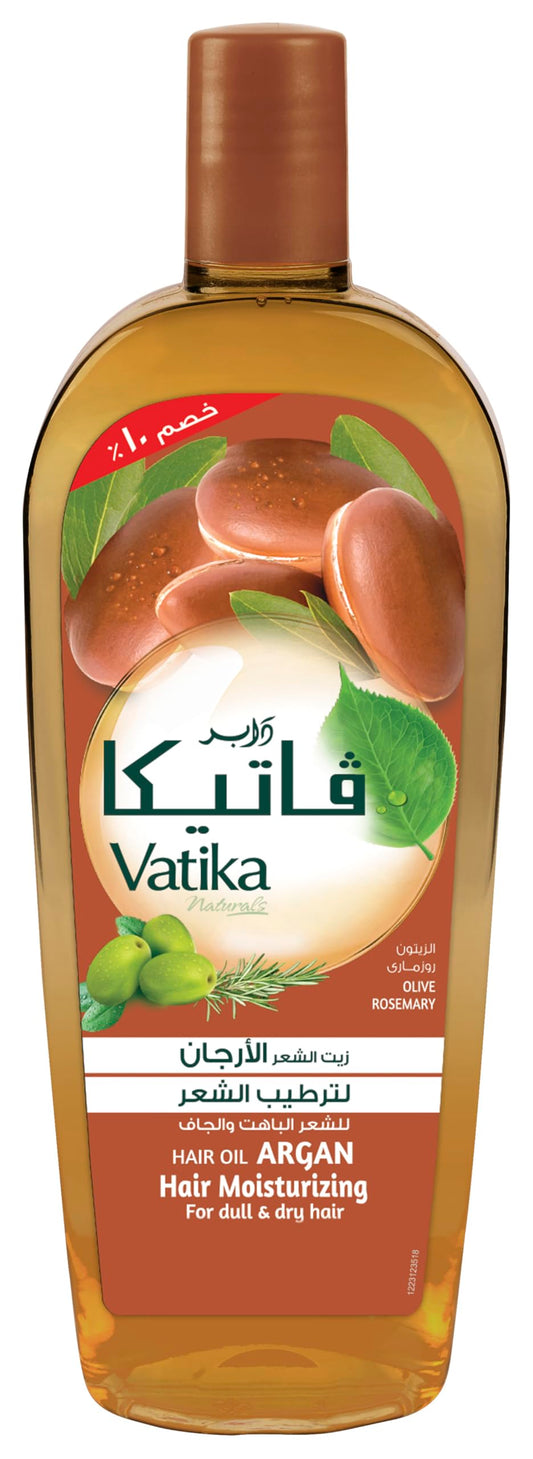 Vatika Naturals Argan Enriched Hair Oil (90mL) | Natural Extract of Olive and Rosemary | Provides Moisturization and Stimulates Hair Growth | Helps Dry and Dull Hair