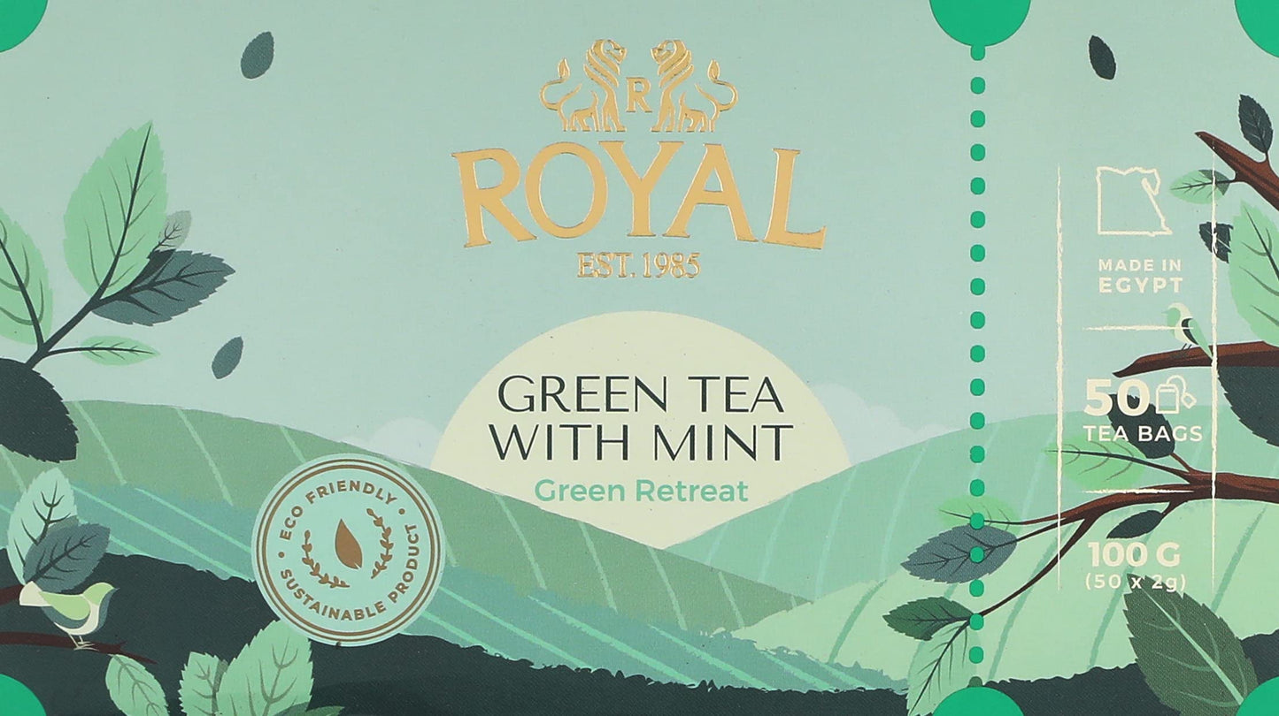 Royal Herbs green tea with mint , 50 bags
