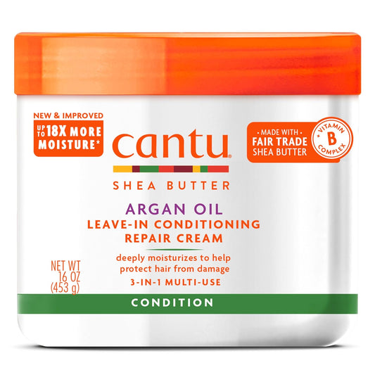 CANTU Cantu Argan Oil Leave-In Conditioning Repair Cream, Formulated for Over-Heated, Over-Styled Hair