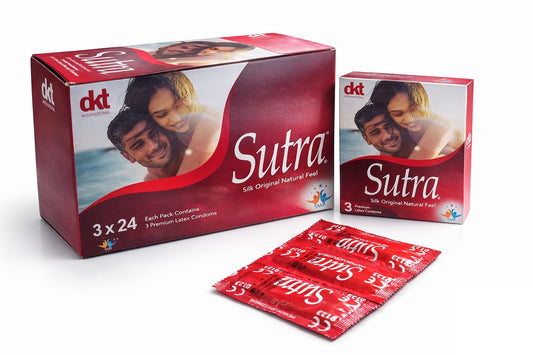 Sutra Sytra Condoms, Natural Feel, Ultra Thin, 24 Boxes, 3 Count Per Box, ISO 4074 Standards