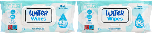 White water wipes 50 (Pack of 2)