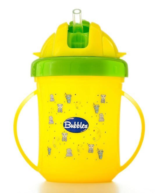 Bubbles cup with straw Yellow 3M001