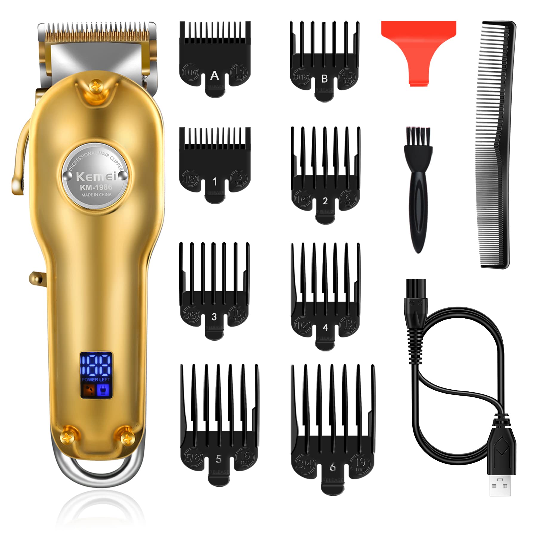 KEMEI KM-1986 Professional Mens Hair Clippers for Men