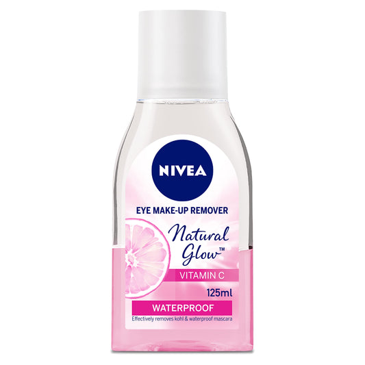 NIVEA Eye Waterproof Makeup Remover, Natural Glow Pearl Extracts & Vitamin C, 125ml