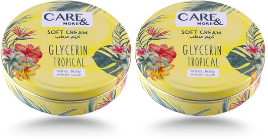 Care & More Soft Cream With Glycerin Tropical 75 ML (Pack of 2)