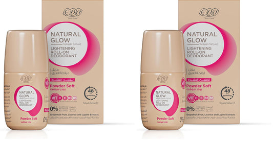 Eva Skin Care Natural Glow Lightening Roll-On Deodorant - powder soft 60 gm (Pack of 2)