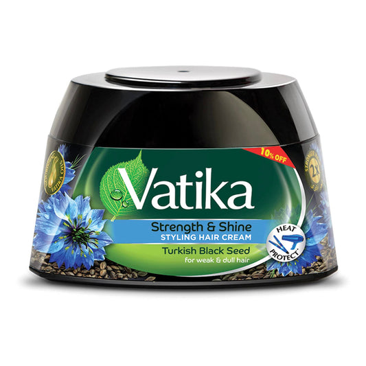 Vatika Naturals Turkish Blackseed Styling Hair Cream (190mL) | Promotes Strength and Shiny Hair | Heat Protect | Helps Weak and Dull Hair