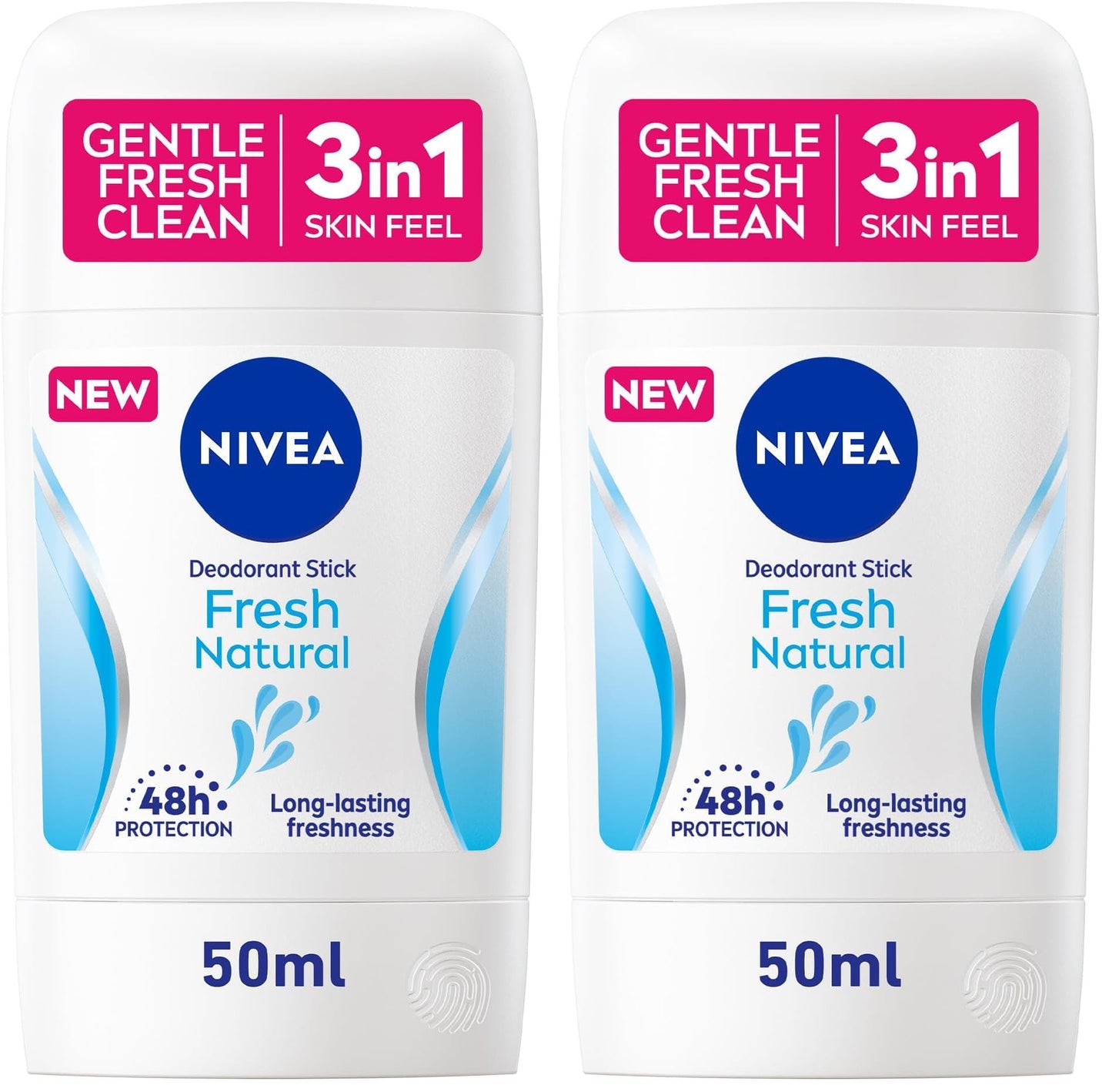 NIVEA Deodorant Stick for Women, 48h Protection, Fresh Natural Ocean Extracts, 50ml (Pack of 2)