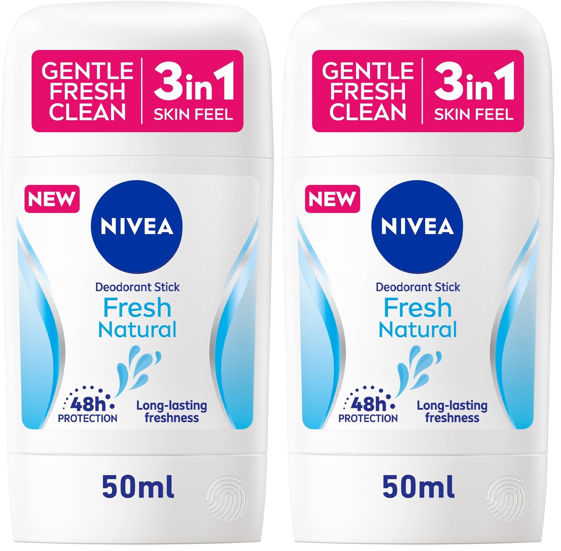 NIVEA Deodorant Stick for Women, 48h Protection, Fresh Natural Ocean Extracts, 50ml (Pack of 2)