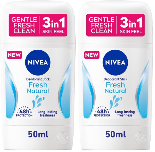 NIVEA Deodorant Stick for Women, 48h Protection, Fresh Natural Ocean Extracts, 50ml (Pack of 2)