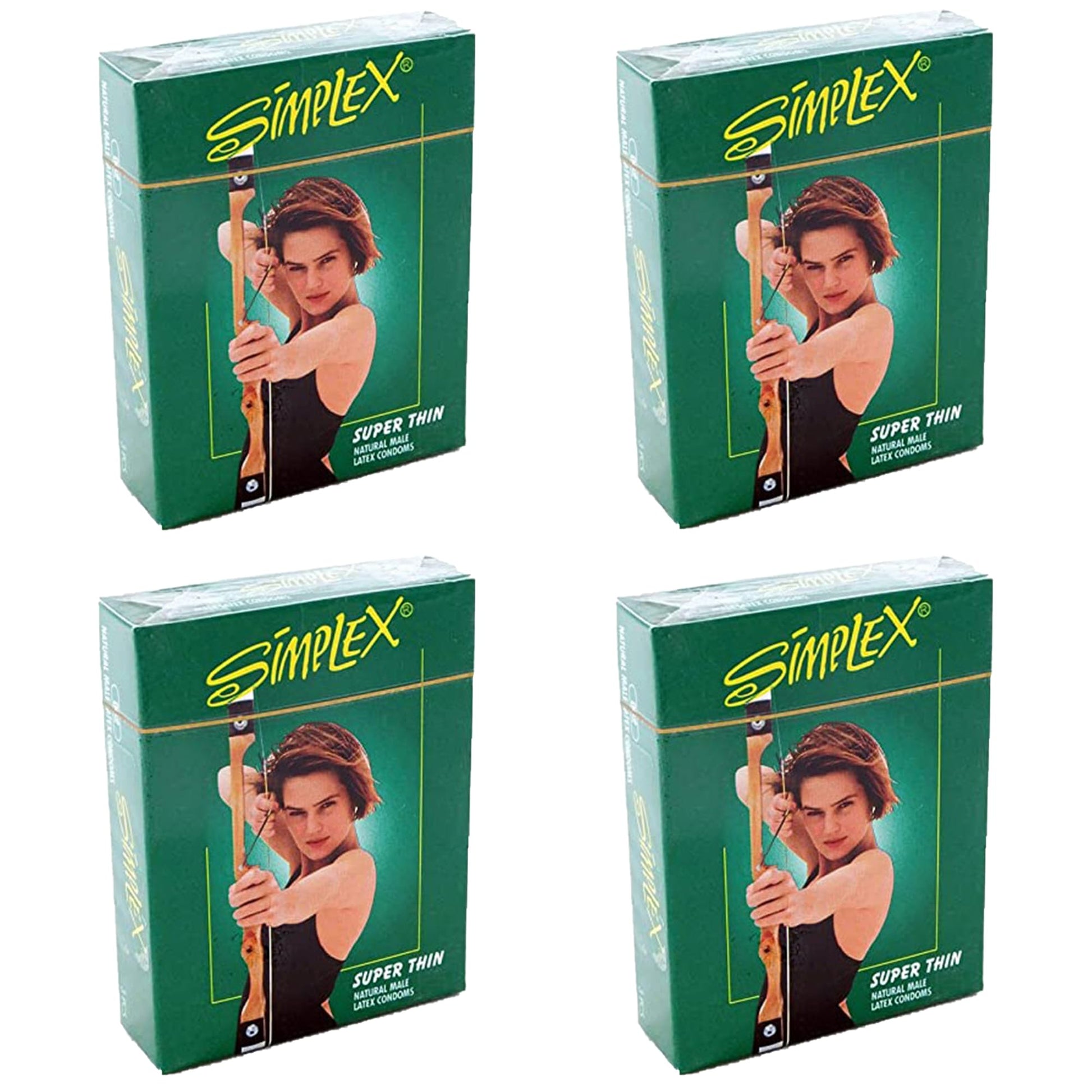 Simplex Super Thin Contoured Ribbed & Dotted Condoms 4 Packs - 3pieces per One.