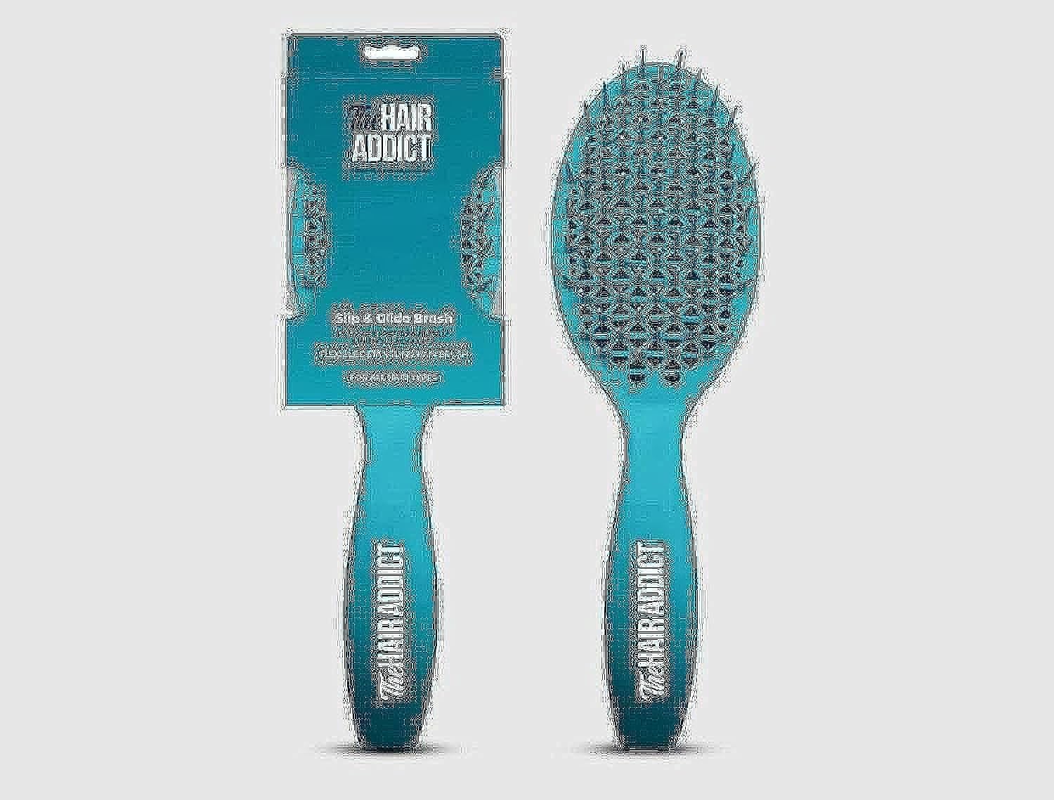 The Hair Addict Slip & Glide Brush - Flexible Detangling Hair Brush | Painlessly Detangle Knots | No Breakage or Split Ends | Perfect for Curly, Thick, Wet & Dry Hair | Long No-Knot Bristles