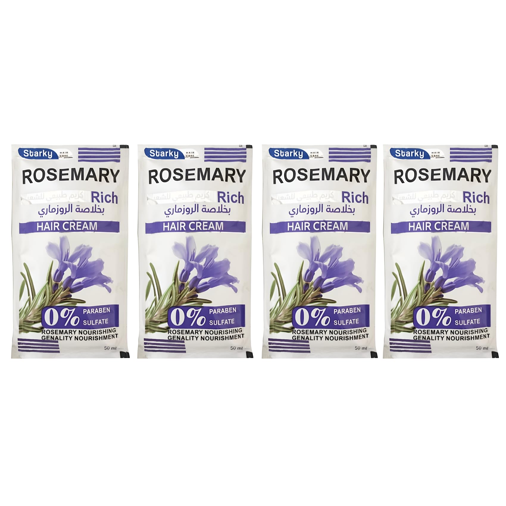 Starky Conditioning Cream With Rosemary For All Hair 0% Paraben&Sulfate 50ml-4 Sheets