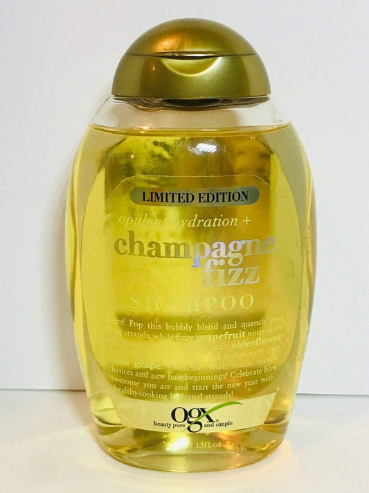 OGX Champagne Fizz Shampoo 385ml – Sulfate-Free, Hydrating Formula, Adds Shine & Bounce, With Grapefruit & Elderflower, For All Hair Types