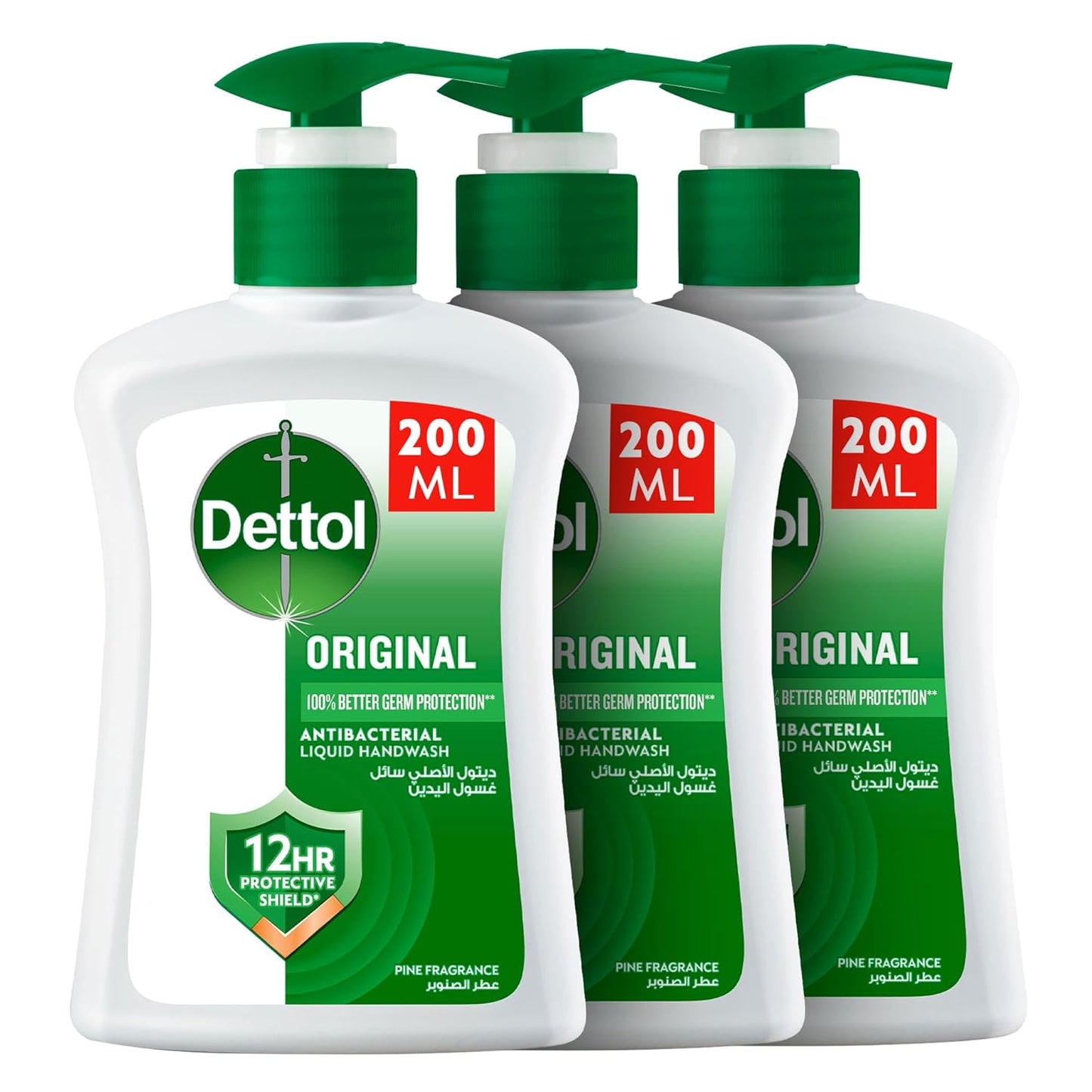 Dettol Original Anti-Bacterial Liquid Hand Wash 200ml 2+1 Free